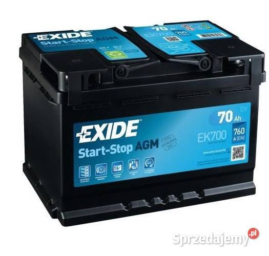 Akumulator EXIDE AGM STARTSTOP EK700 70Ah 760A Układ elektryczny Warszawa