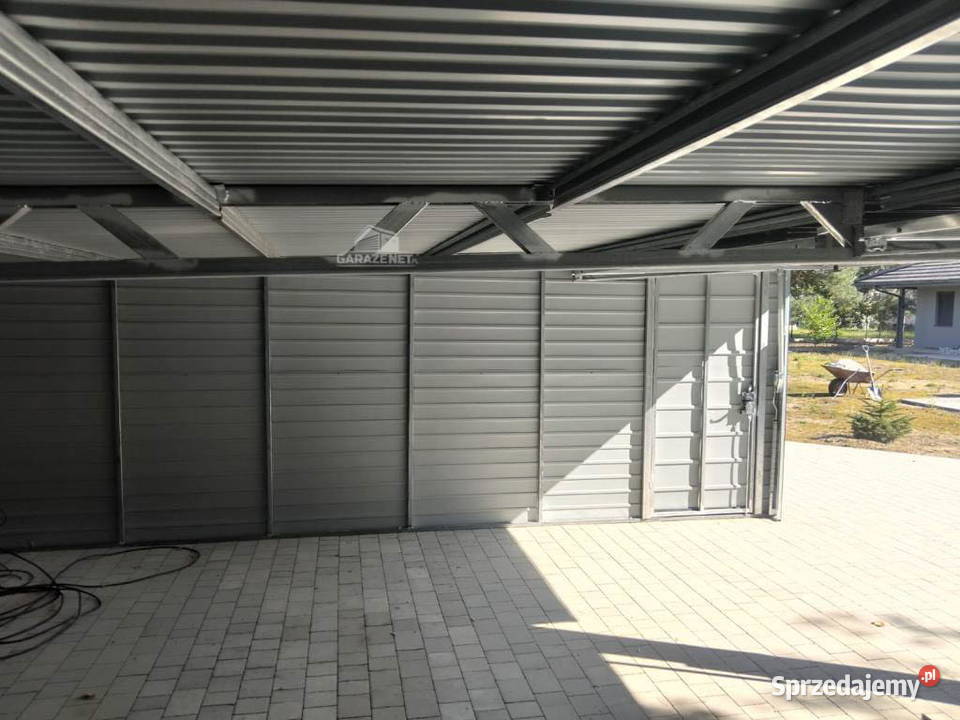 GARAŻ BLASZANY 6m x 6m WIATA 3m SPAD TYŁ 2xBRAMA Łapanów