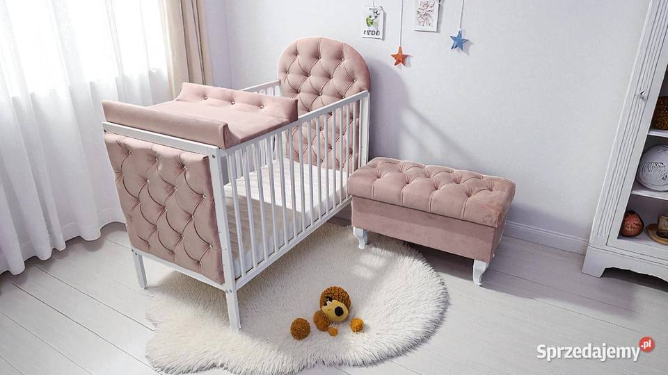 Łóżeczko niemowlaka tapicerowane 120x60 pikowane Łóżka