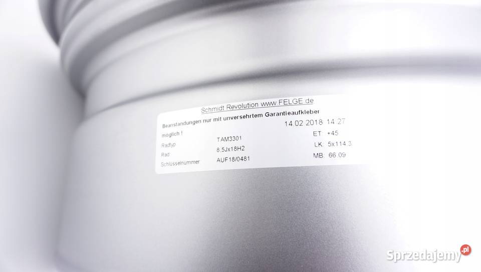 INFINITI QX30 FELGA 85Jx18H2 ET45 TAM3301 KAPSEL aluminiowe Nowy Tomyśl