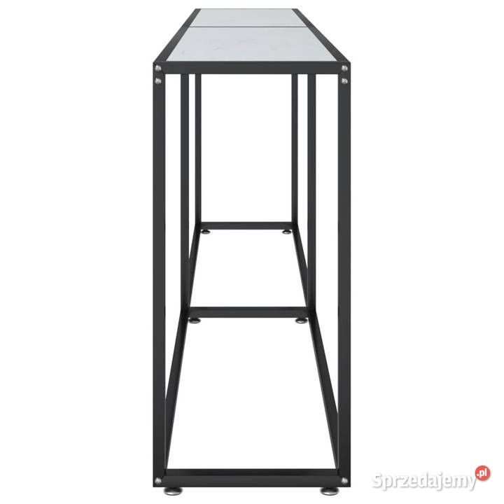 Konsola biały marmur 220x35x755 szkło hartowane