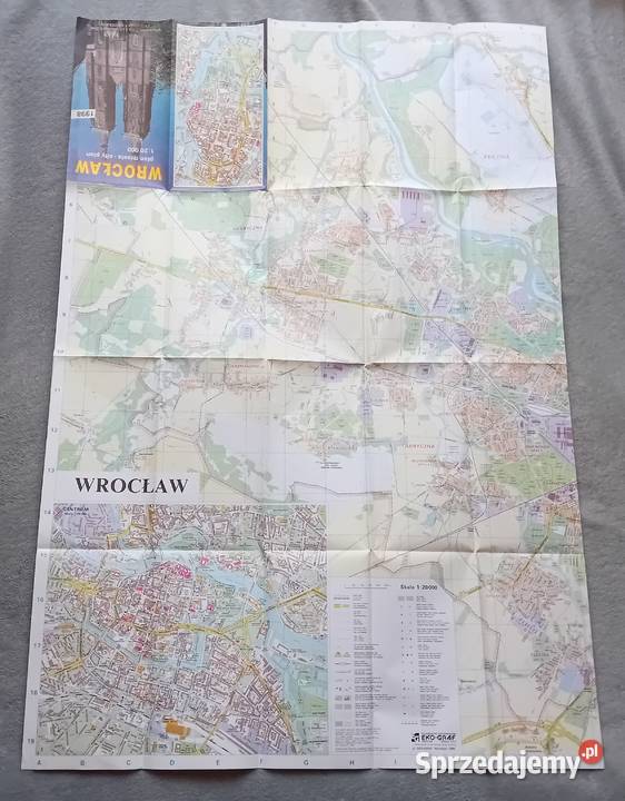 Wrocław plan miasta 120 000 1998 r Koźminek