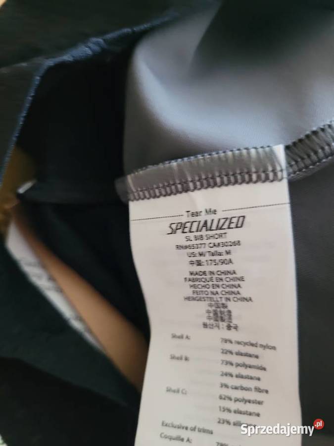spodenki rowerowe Specialized SL Bib Shorts sprzedam