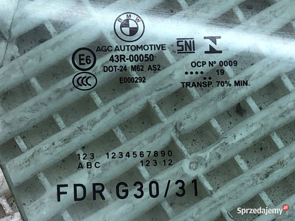 SZYBA PRAWY PRZÓD BMW G30 SedanLimuzyna osobowe Szyby