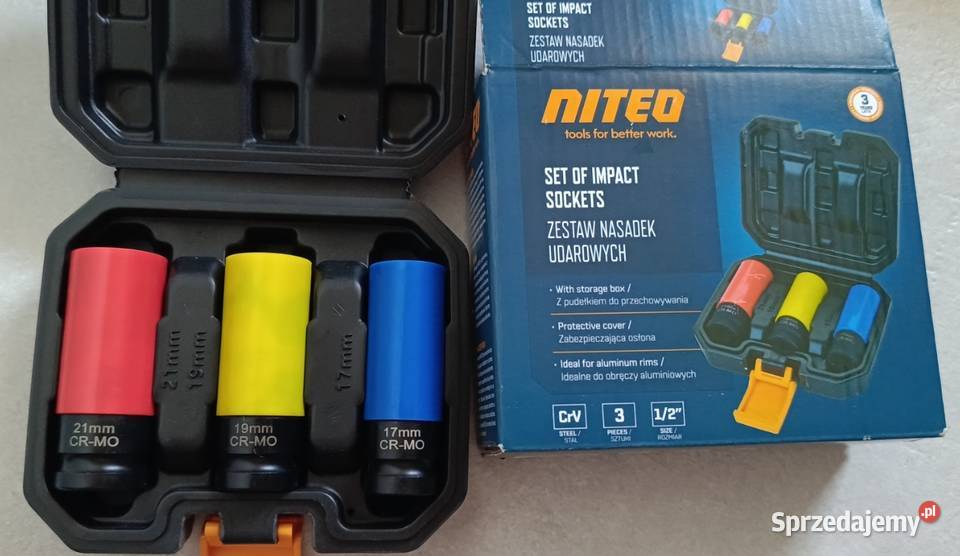 NITEO zestaw nasadek udarowych 3 sztuki rozmiar