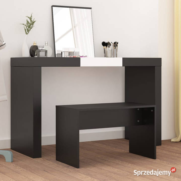 Stołek do toaletki czarny 70x35x45 materiał Warszawa