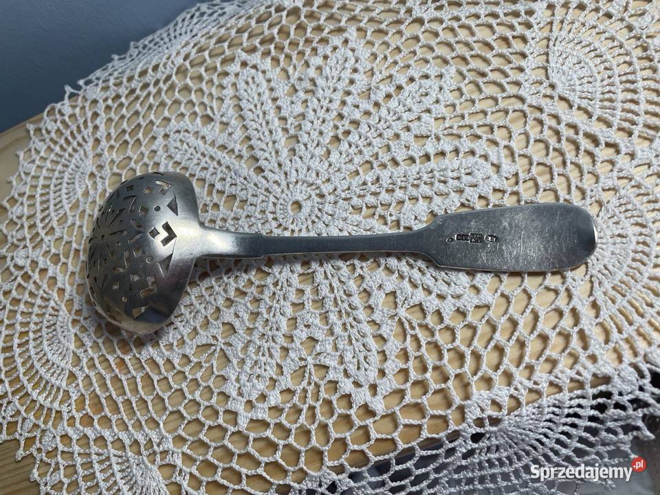 Srebro lyzka sitko Carska Rosja 1883 proba 84 Jelenia Góra