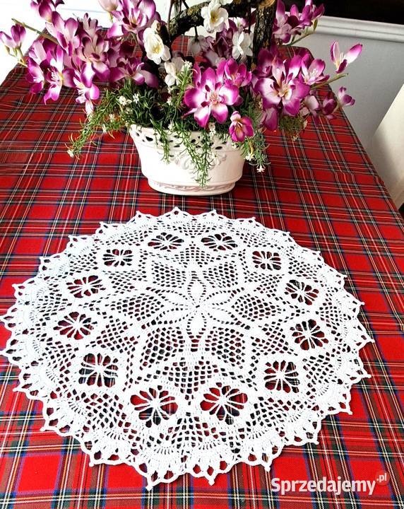 Serwetka na szydełku Wielkanocna rękodzieło NN11 Wyposażenie wnętrz