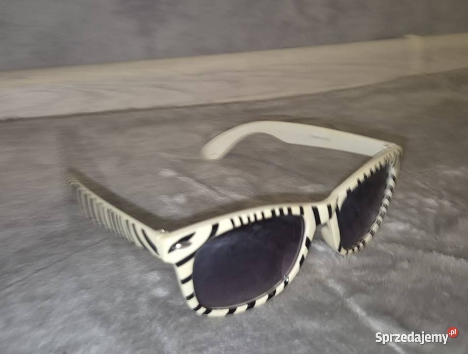 Okulary przeciwsłoneczne damskie zebra Okulary łódzkie