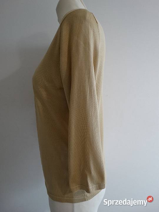 Sweter Blezer Jedwabny 100 Naturalny Jedwab brązowy/beżowy Łomża