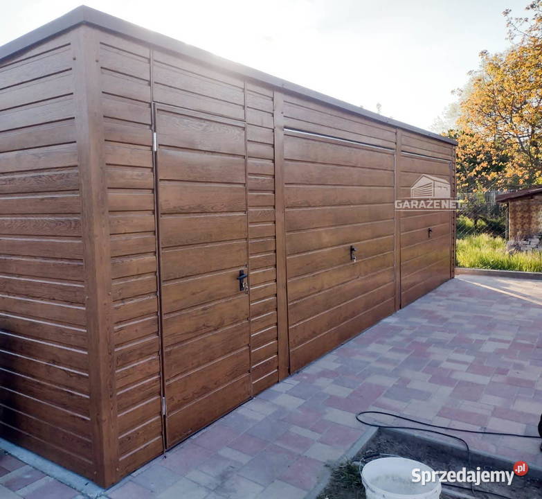 GARAŻ BLASZANY 8m x 6m SPAD TYŁ 2x BRAMA UCHYLNA Domki narzędziowe małopolskie Łapanów