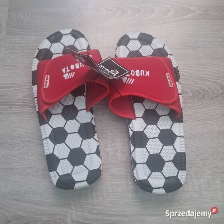Klapki Kubota męskie piłkarskie czerwone rozmiar