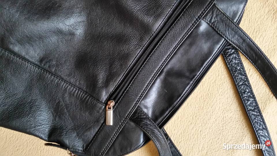Czarna torba damska skora naturalna Puławy sprzedam