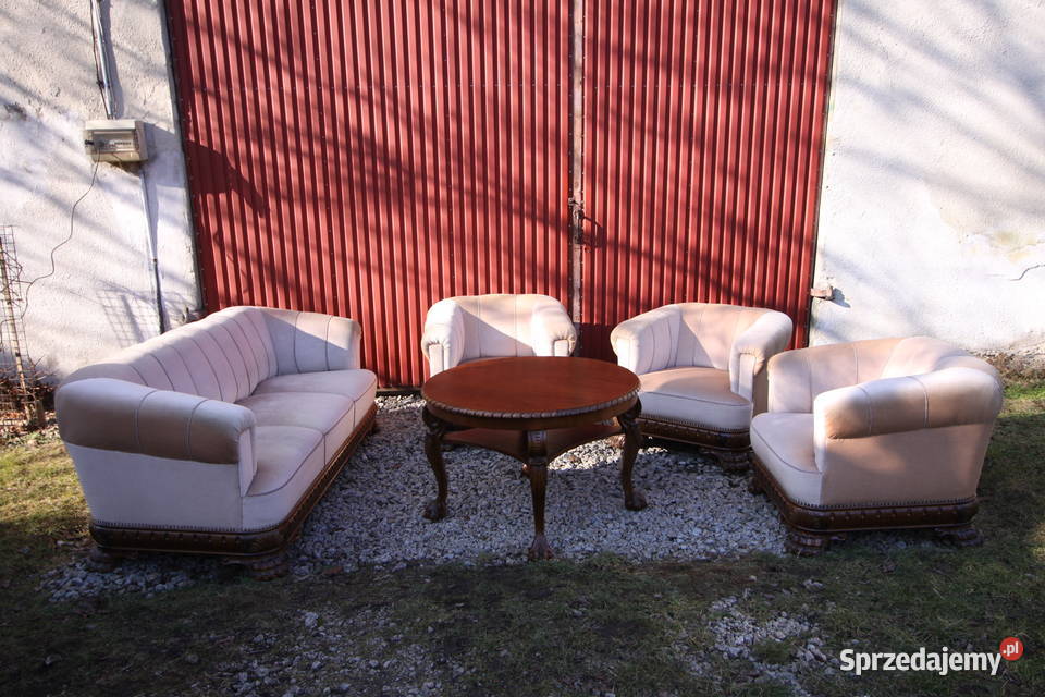 Antyczny komplet tapicerowany neorenesans sofa Meble Wrocław
