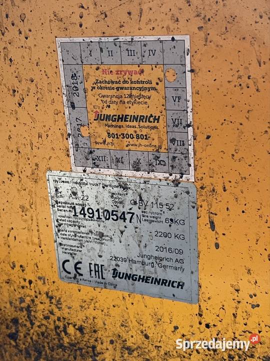 Wózek paletowy Paleciak JUNGHEINRICH AM22 Poznań