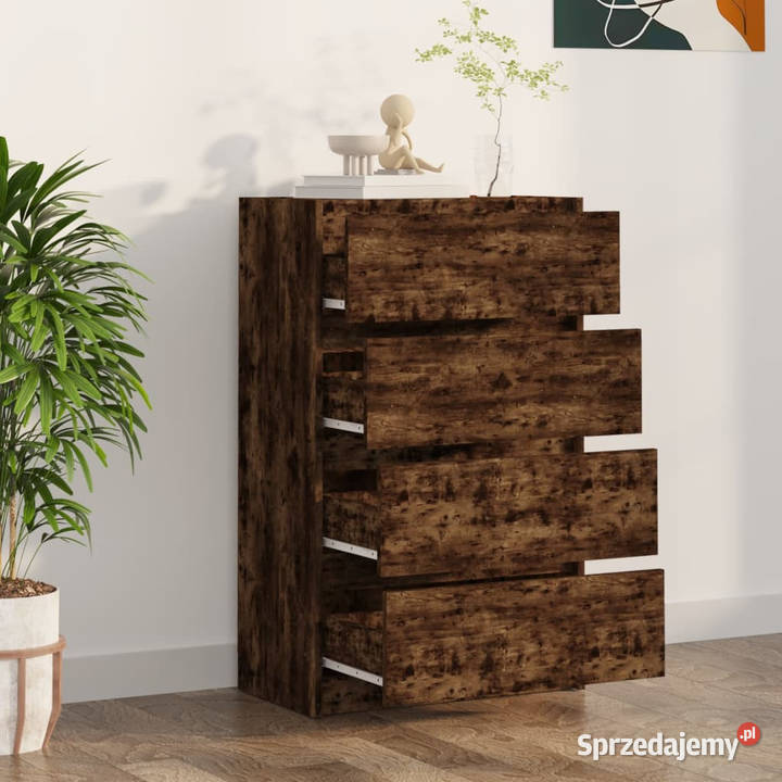 Komoda przydymiony dąb 60x35x985 WM815075 Komody