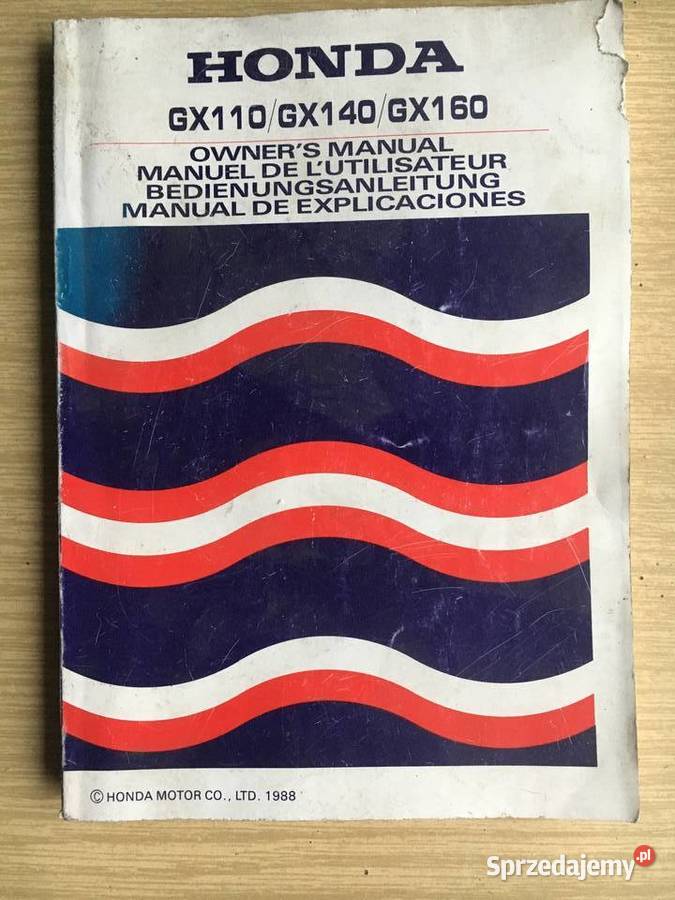 Honda GX110 GX140 GX160 Owners Manual Łęczyca sprzedam