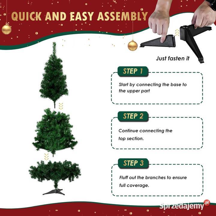 Choinka sztuczna CCLIFE 150 zielona Boże Narodzenie Boże Narodzenie małopolskie Jadowniki