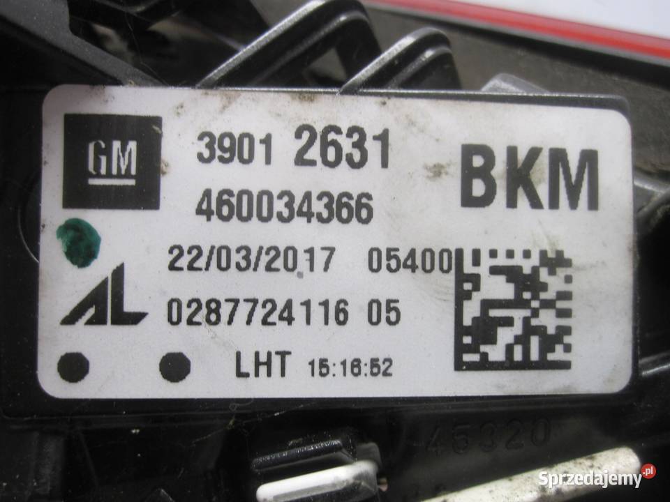 OPEL CORSA E 17r lampa lewa tył w klapę 3901 osobowe Lampy tylne