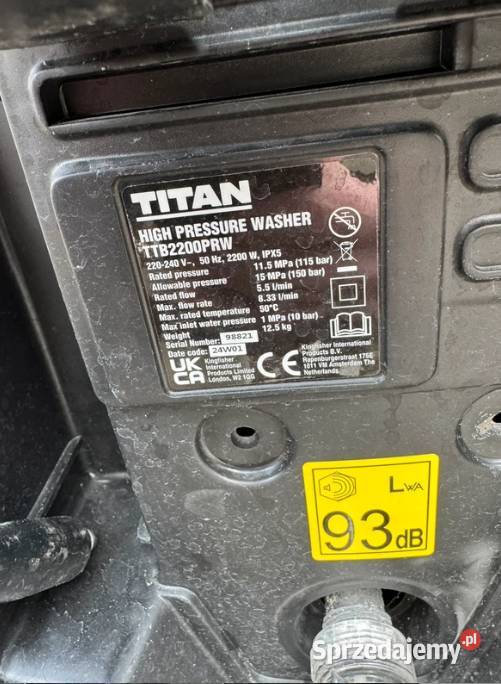 Myjka Ciśnieniowa TITAN 2200W 150 Bar Sprawdzona Częstochowa