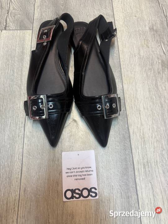 40 Asos Design Czarne baleriny wieczorowe z czarny Balerinki małopolskie Kraków