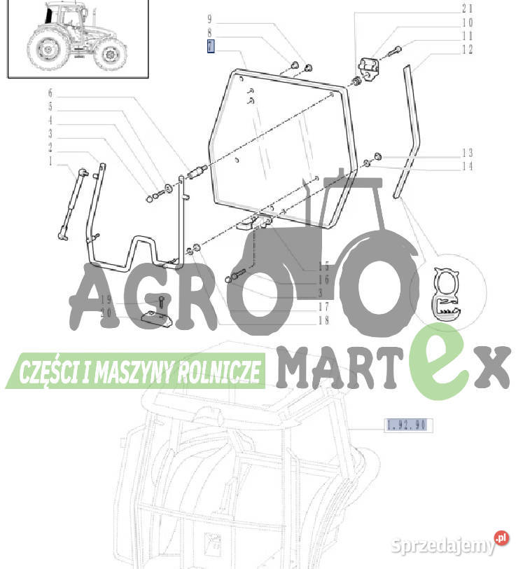 5089562 SZYBA TYLNA KABINY TD CNH Wichrów