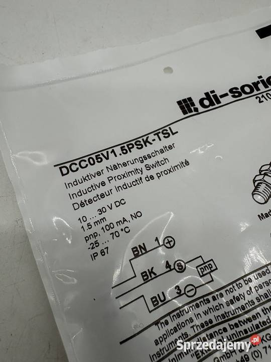 DiSoric DCC 05 V 15 PSKTSL Czujnik zbliżeniowy Warszawa sprzedam