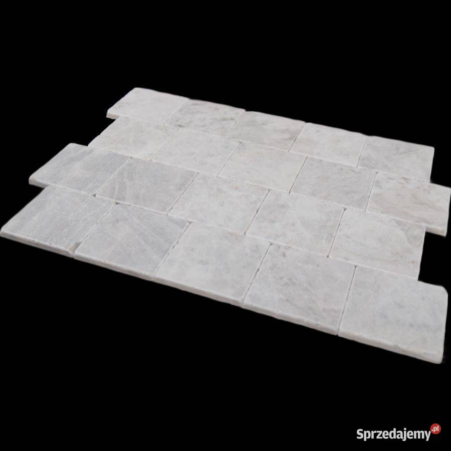 Kostki marmur Royal White bębnowany 10x10x1 Gdynia sprzedam