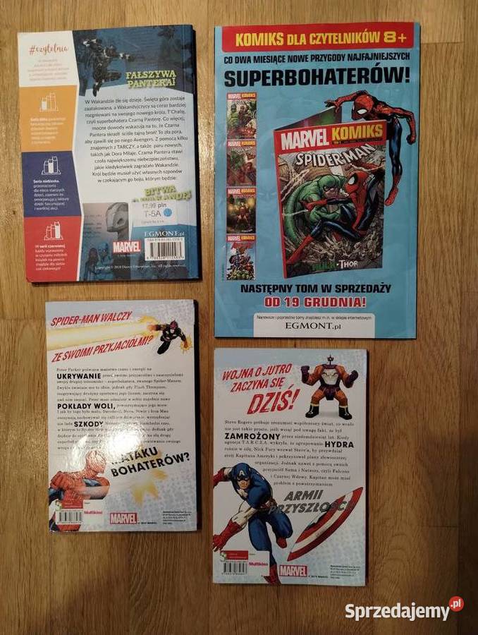 4 książki MARVEL Czarna Pantera Avengers Giżycko