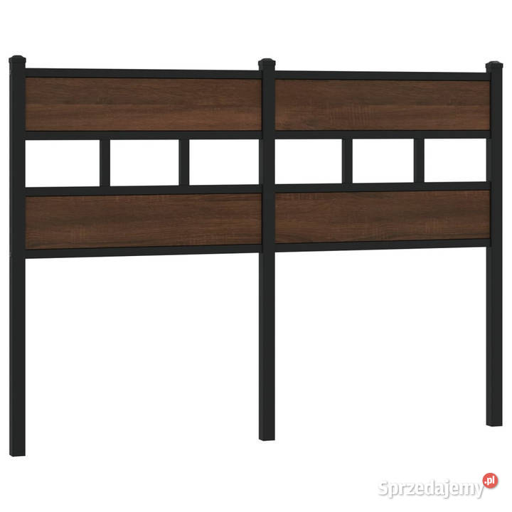 Wezgłowie brązowy dąb 120 stal i materiał