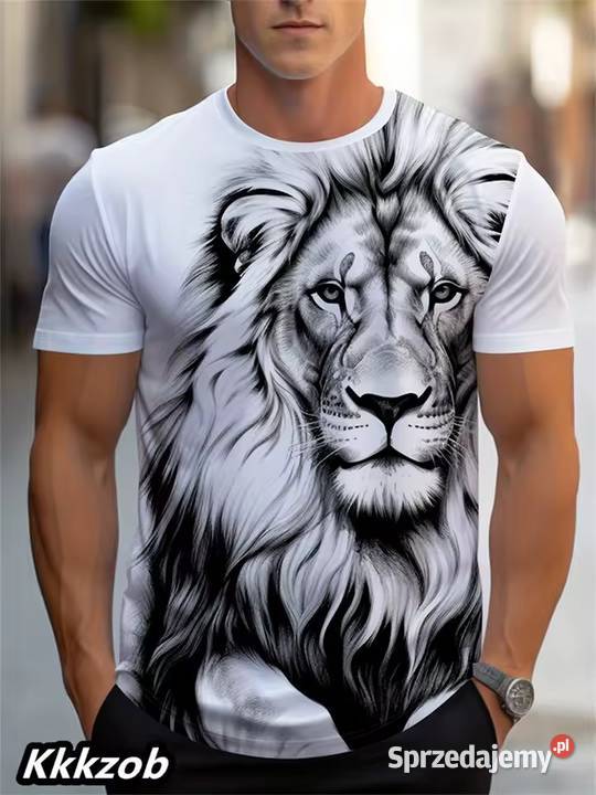 Tshirt koszulka z grafiką lwa Świetna jakość dolnośląskie Wrocław