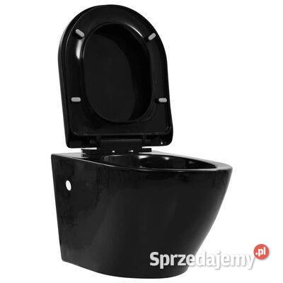 vidaXL Wisząca toaleta bez kołnierza ceramiczna Dom i Ogród mazowieckie Warszawa