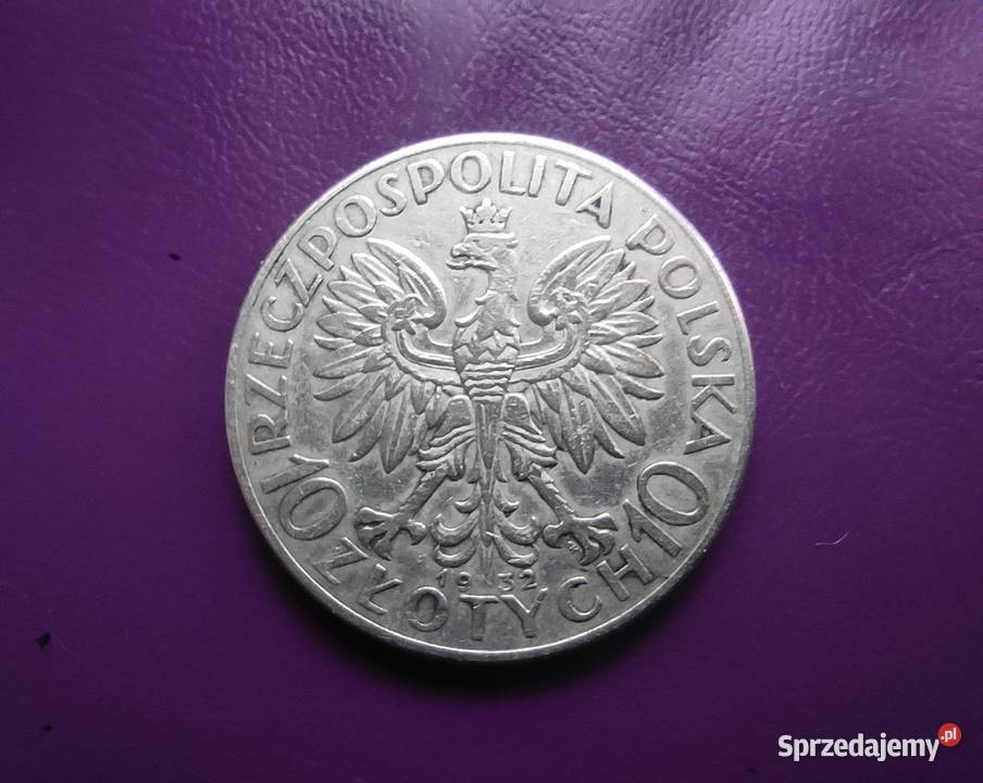 Moneta II RP 10 1932 GŁOWA KOBIETY zzm Srebro Pruszków