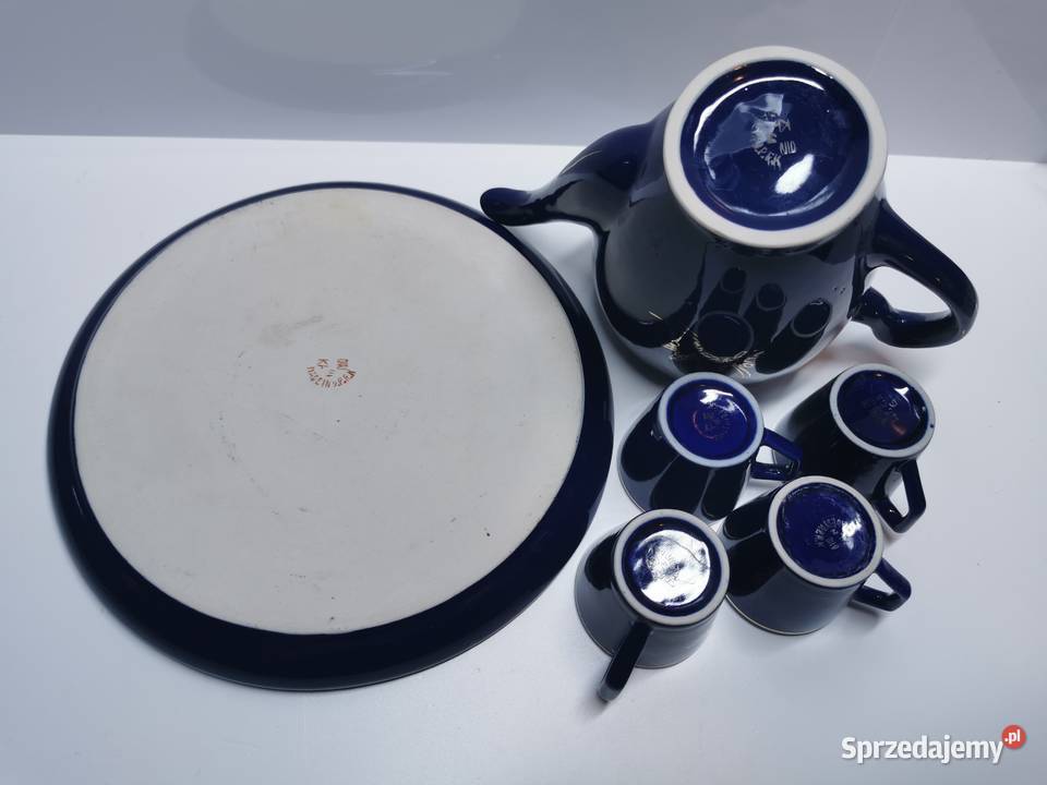 zestaw kobaltowy do mokki PRL lata 6070 lubelskie Lublin