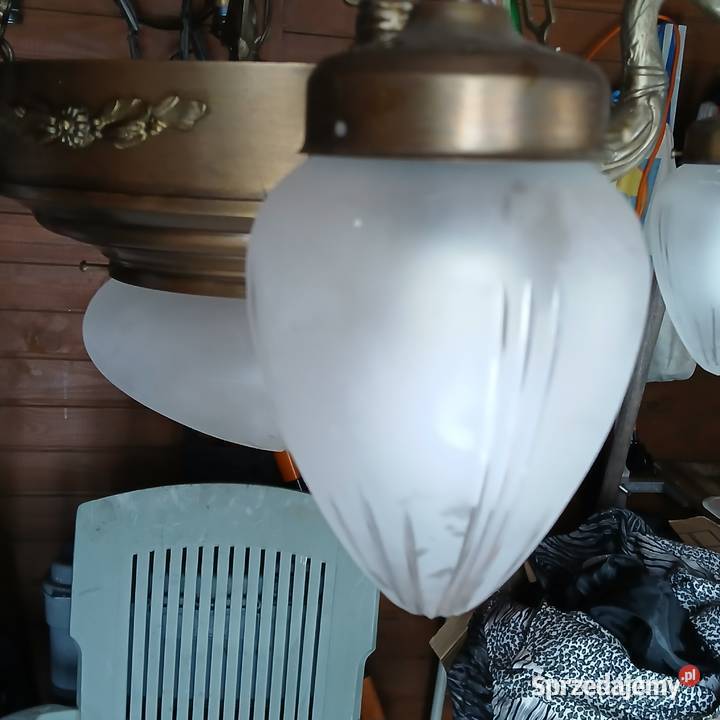 Żyrandol mosiężny 5 punktowy łódzkie Tomaszów Mazowiecki