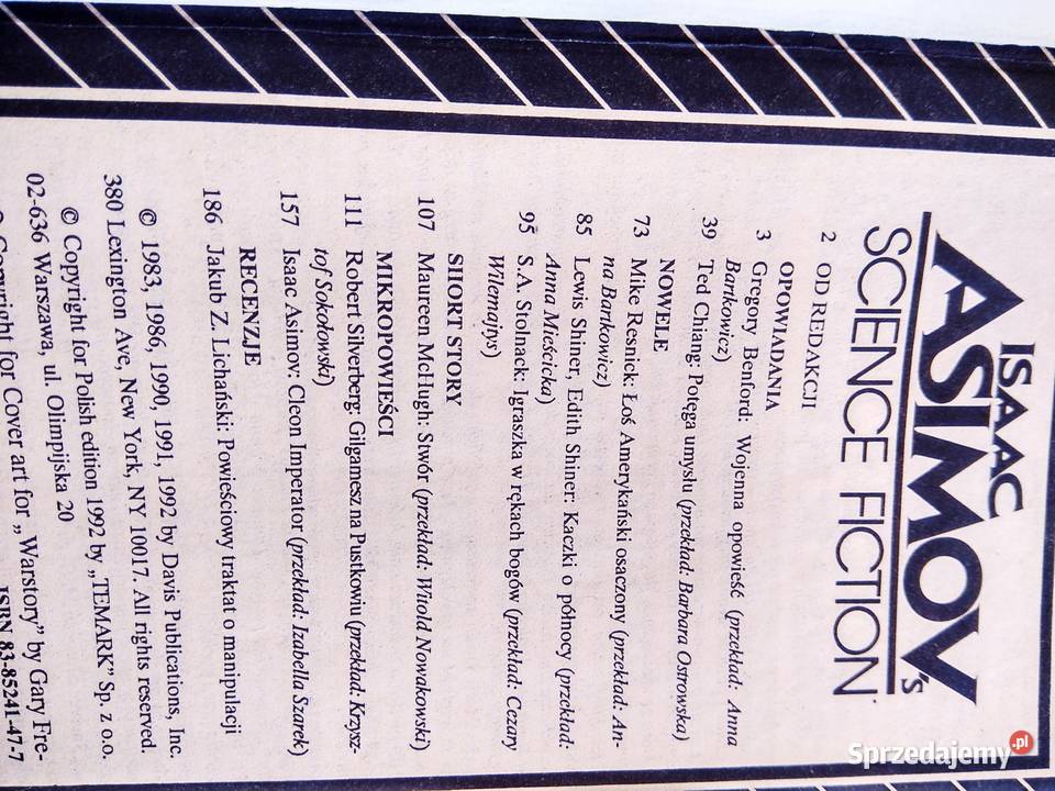 Asimov Sciencefiction książki używane Antykwariat