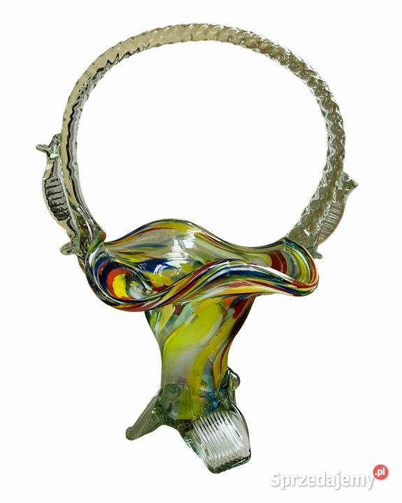 Wazon Koszyk Polskie Huty Szkła PRLu Warszawa