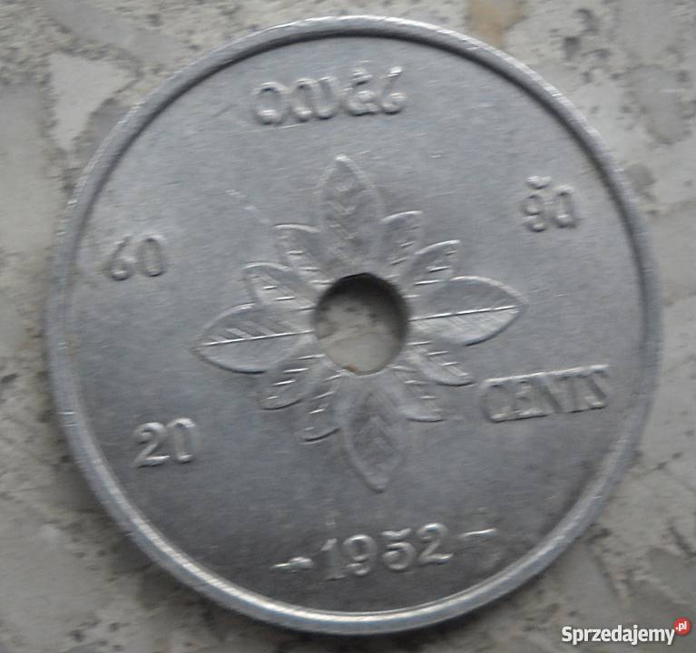 LAOS20 CENTS1952 r Z OTWOREM SŁONIE mazowieckie Legionowo sprzedam