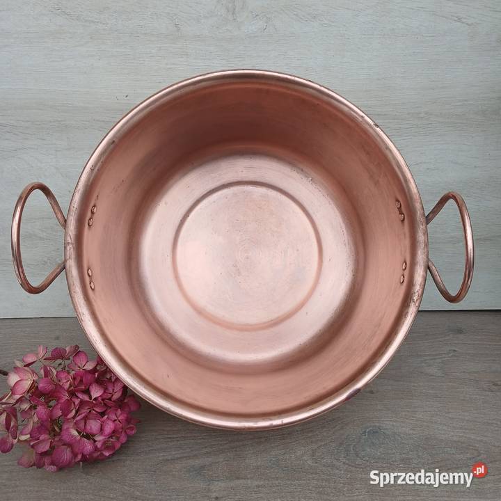 Duża miedziana misa miedziany garnek do powideł Warszawa