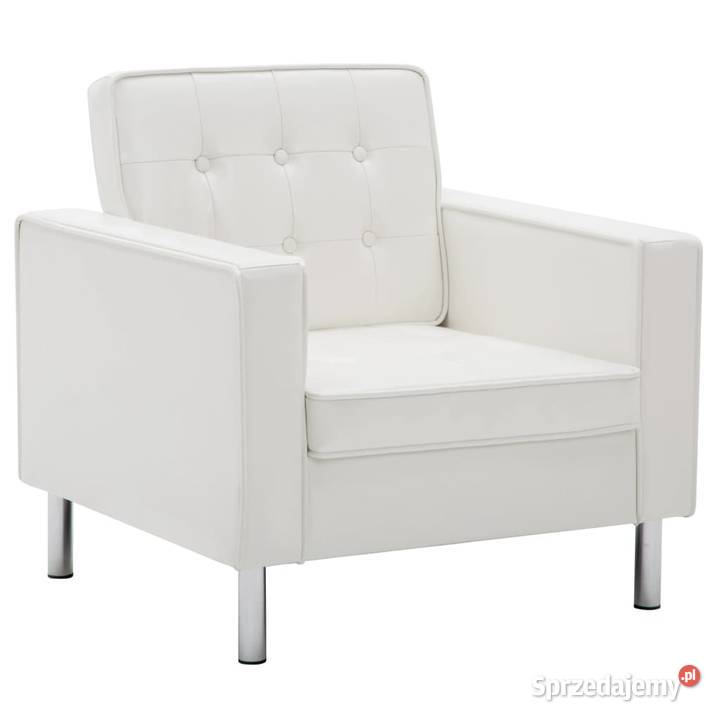 vidaXL Fotel biały sztuczna skóra SKU247019 sprzedam