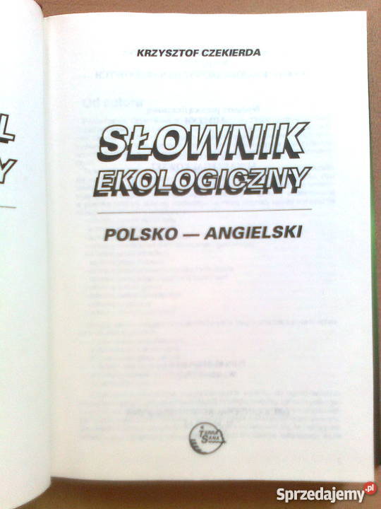 SŁOWNIK EKOLOGICZNY POLSKO ANGIELSKI CZEKIERDA mazowieckie Warszawa