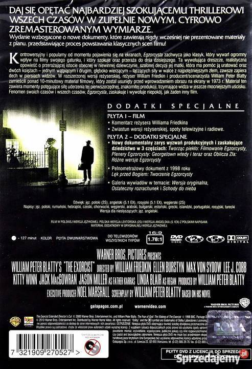 EGZORCYSTA ROZSZERZONA WERSJA REŻYSERSKA 2 DVD wielkopolskie Kalisz