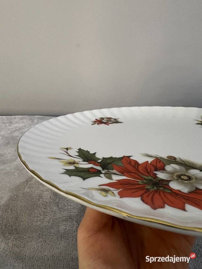 Talerz ozdobny z kwiatami Wunsider Bavaria Porcelana i szkło Jasło