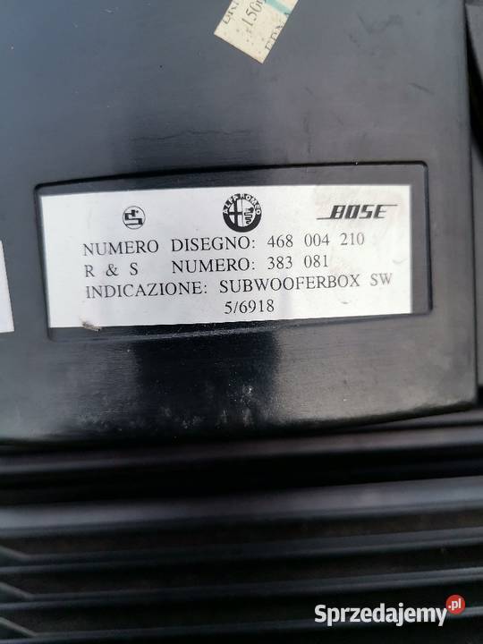 Tuba basowa alfa Romeo 147 Sprzęt audio fabryczny Czerwionka-Leszczyny