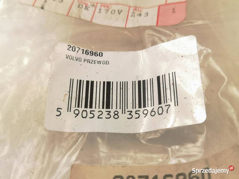 VOLVO PRZEWÓD PNEUMATYCZNY CENTRALNEGO osobowe