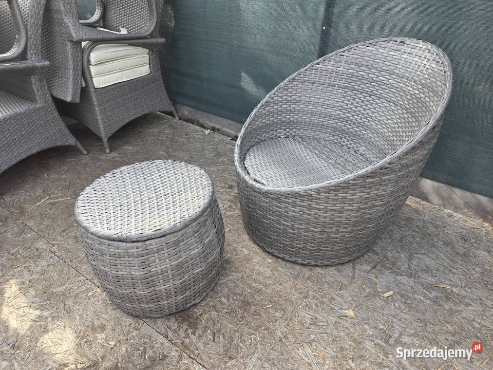 Meble do ogrodu fotel beczka plus stolik Wschowa
