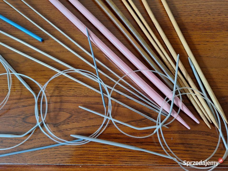 druty dziewiarskie igliczki szydełko zestaw