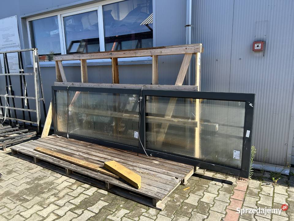 Okno aluminiowe RAL7016 ocieplane 3 szyby łódzkie
