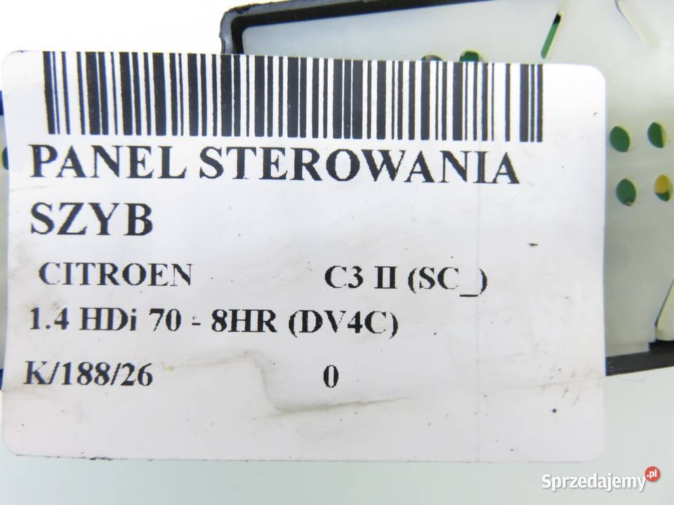 PANEL SZYB CITROEN C3 II 98012275XT sprzedam