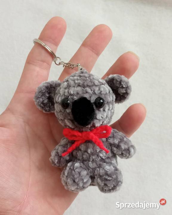 Miś koala wykonany na szydełku brelok maskotka Łask